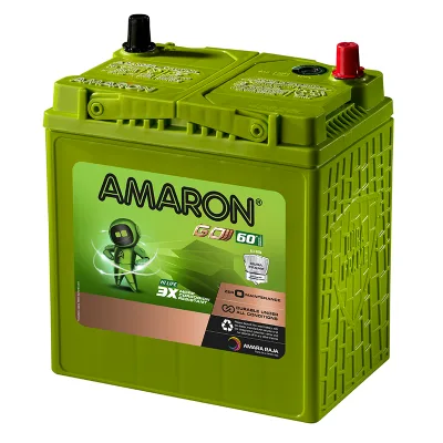 Amaron Go BH 38B20R battery — Top view